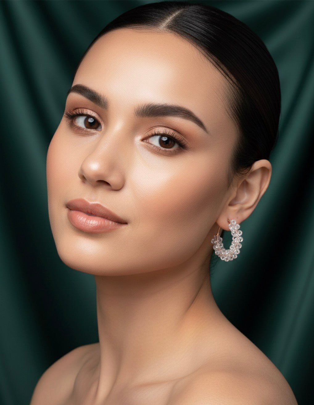 Transparent Beaded Fancy Hoops
