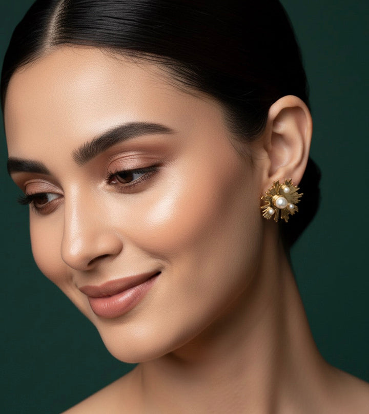 Fancy Golden Antique Studs