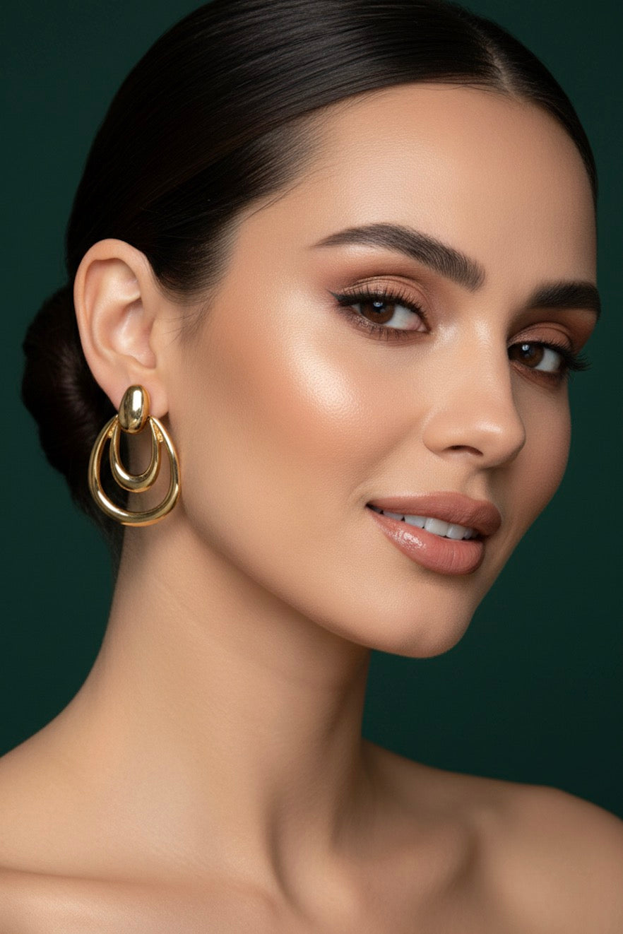 Gold Plated Unique Style Earrings