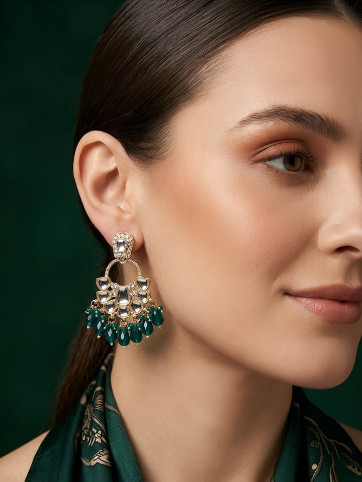 Kundan &amp; Pearl Traditional Ethnic Statement Earrings