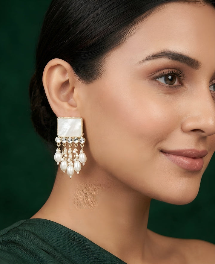 Fancy Pearl &amp; Diamond Earrings
