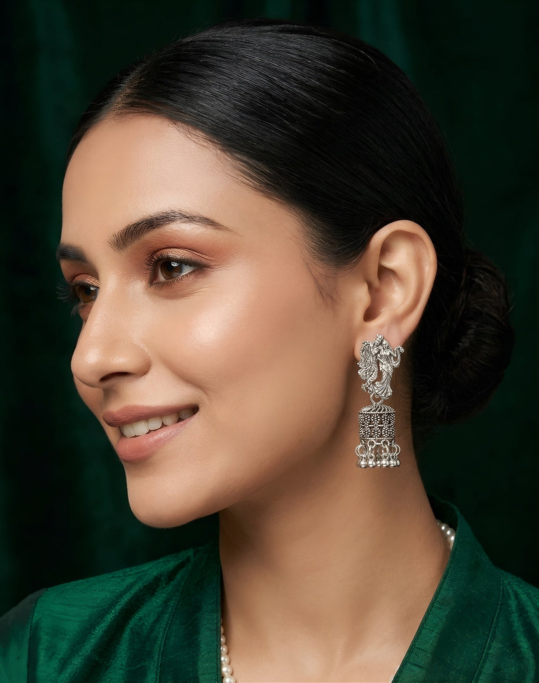 Silver Plated Oxidized Unique Design Jhumki