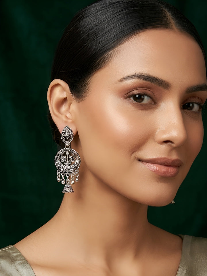 Silver Plated Oxidized Ethnic Earrings
