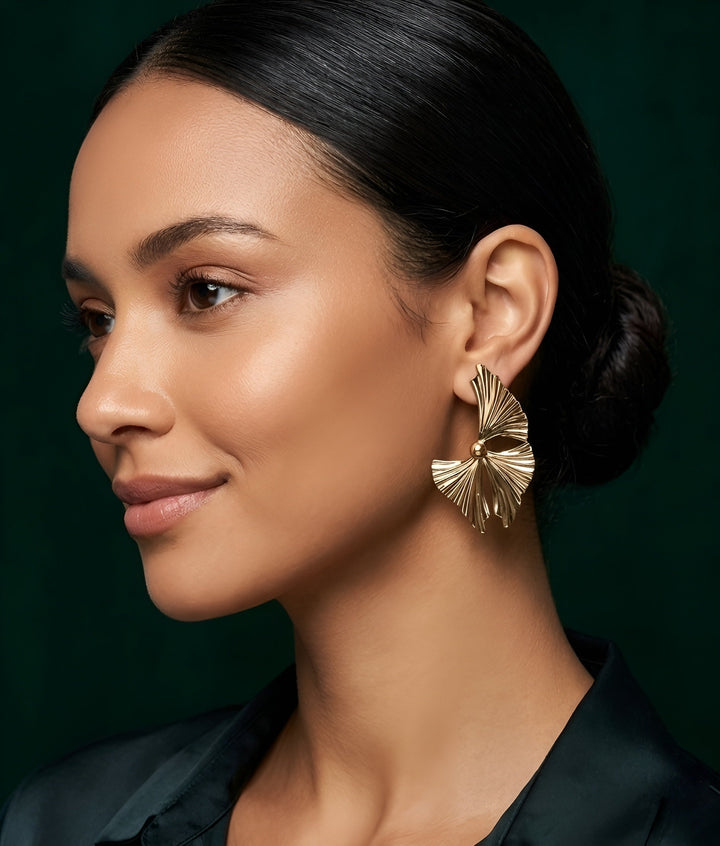 Gold Plated Contemporery Earrings