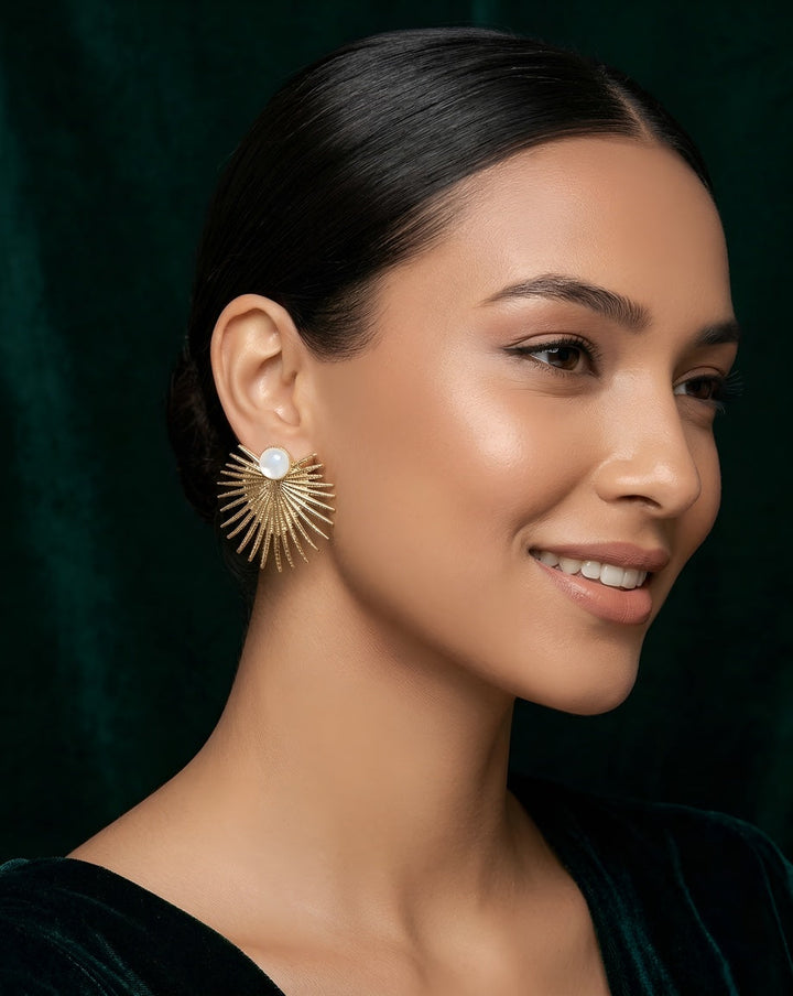 Gold Plated Contemporery Studs