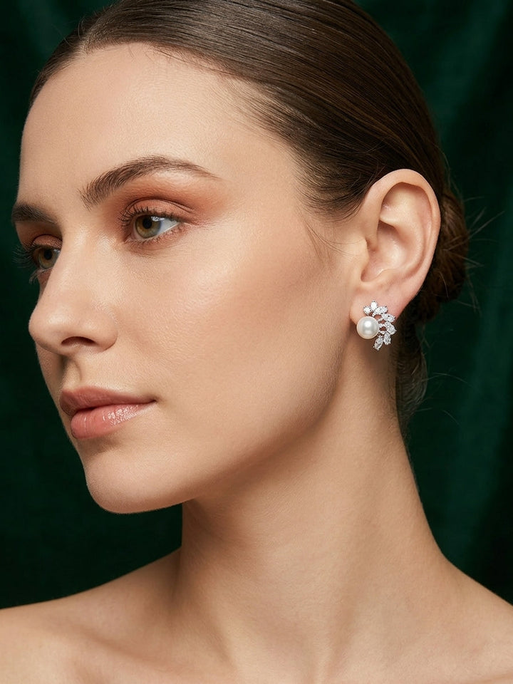 Silver Plated Pearl Mini Studs