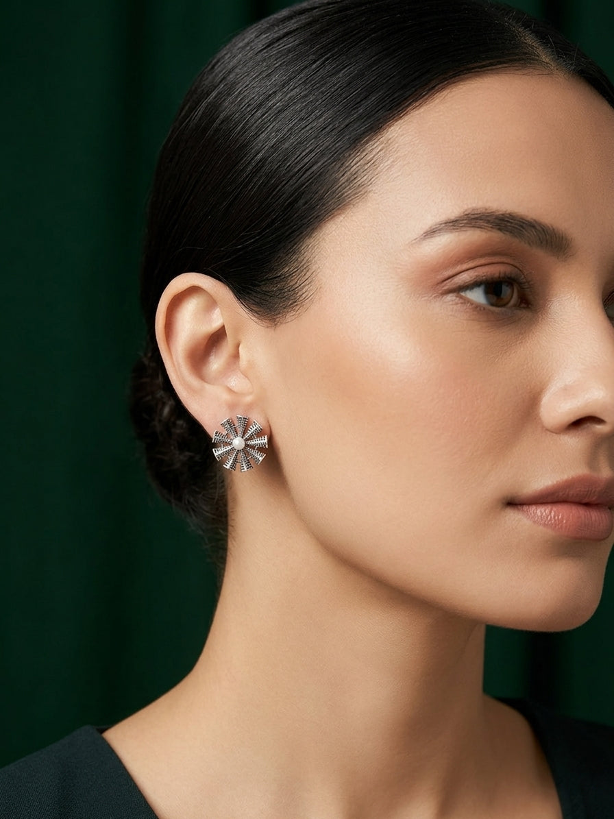 Silver Plated Flower Studs