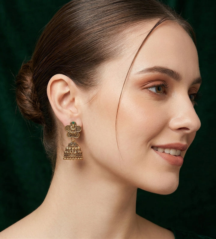 Gold Oxidized Fancy Jhumki