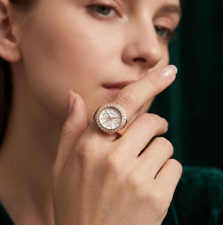 Gold Plated Trendy Watch Ring For Women