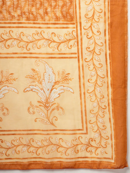 Peach Pure Cotton Kurta Dupatta Pant Set