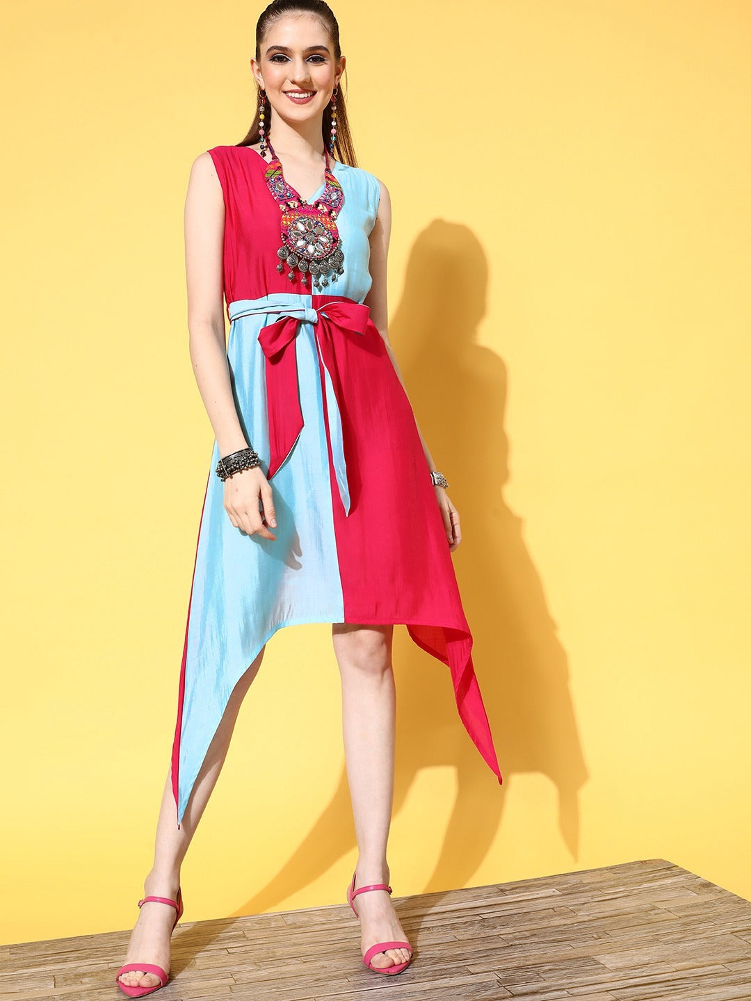 Pink Fit &amp; Flare Dress