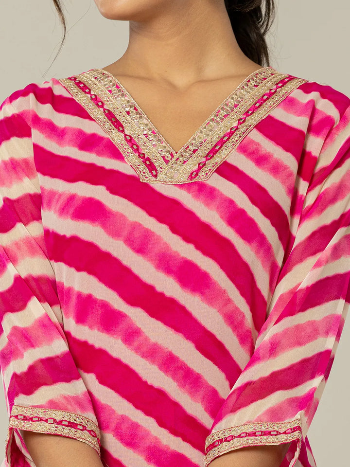 Pink Georgette Lahiya Kurta