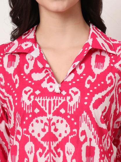 Pink Ikat  Pure Cotton Cord Set