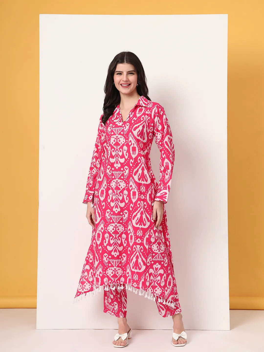 Pink Ikat  Pure Cotton Cord Set