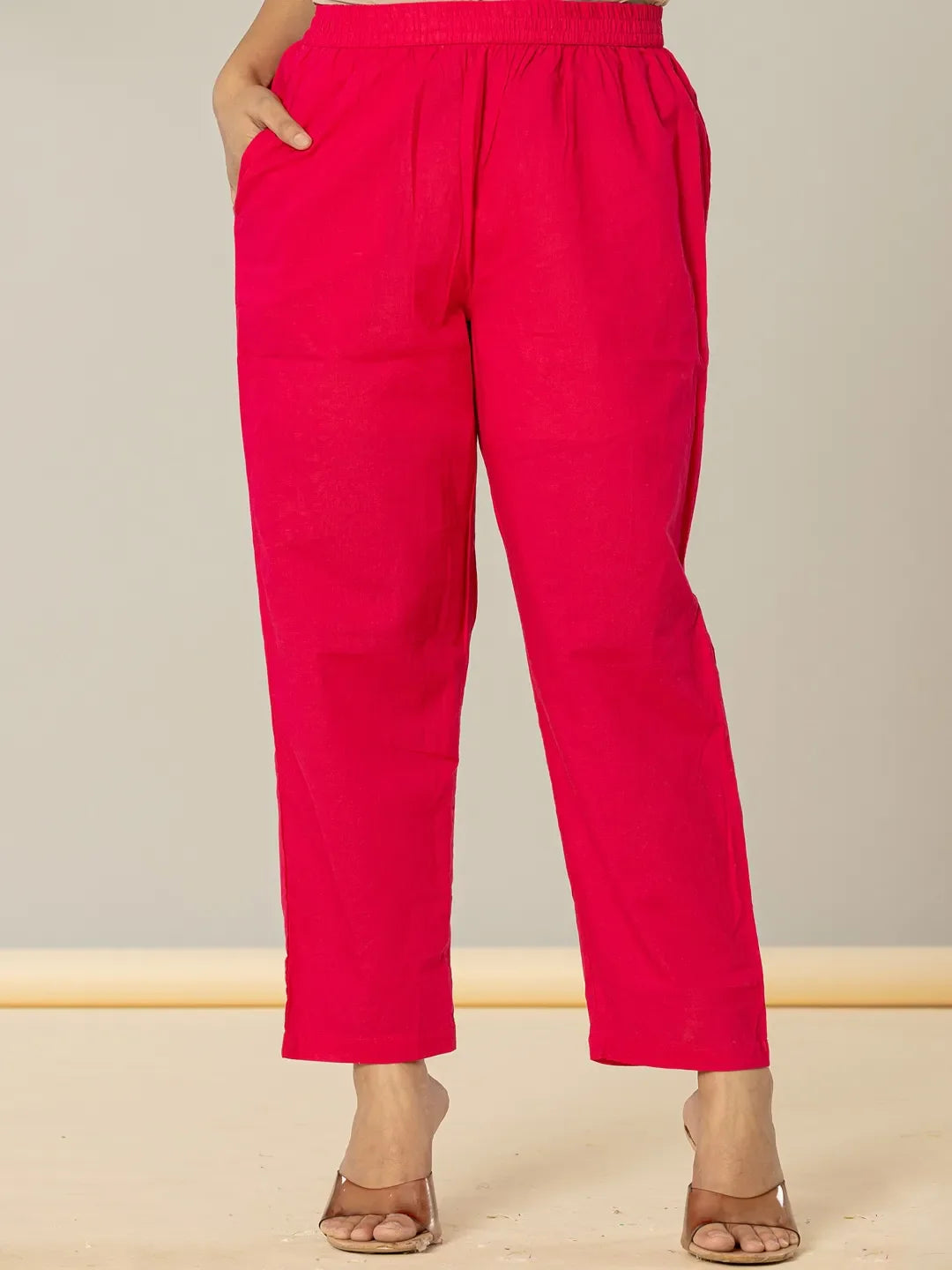 Pink Leheriya Print Cotton A Line Suit Set