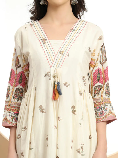 Pink Premium Mul Cotton A-Line Kurta Dupatta Set