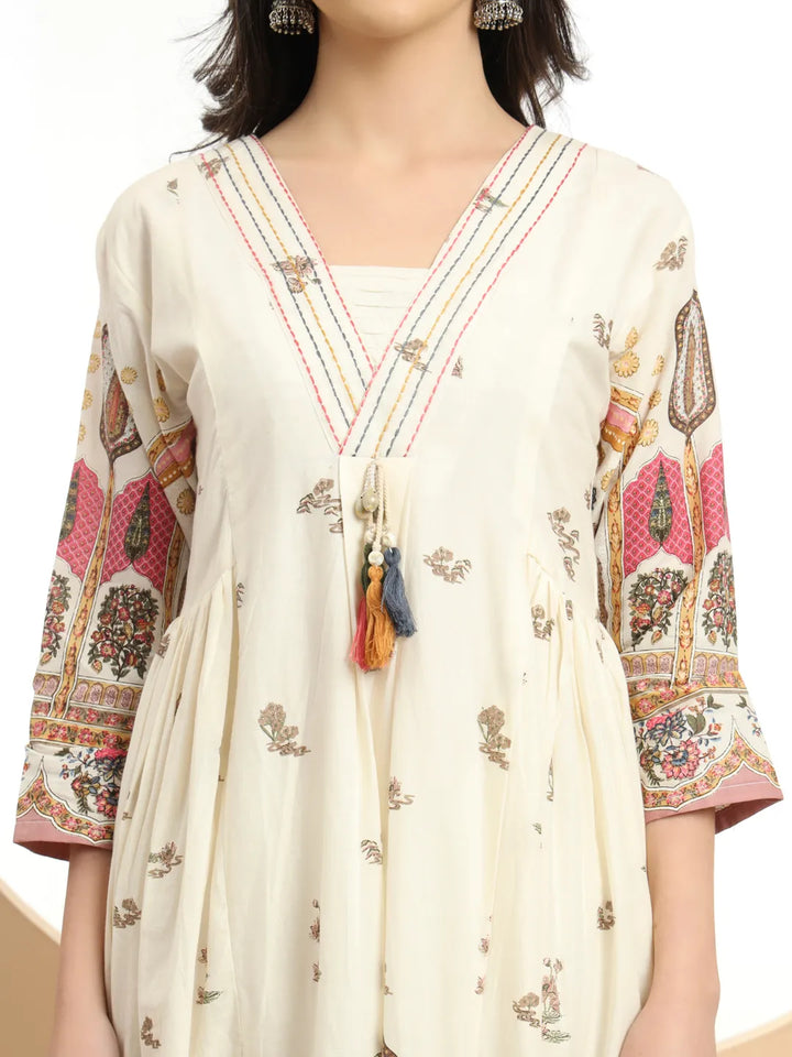 Pink Premium Mul Cotton A-Line Kurta Dupatta Set