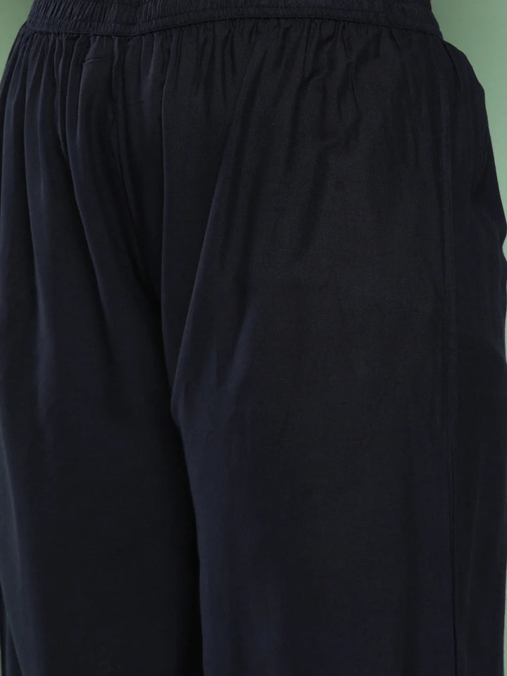 Plus Size Ethnic Motifs Printed Pure Cotton Kurta With Palazzos &amp; With Dupatta