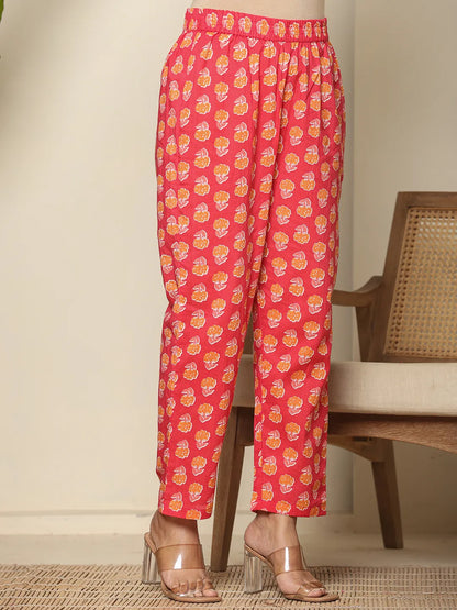 Pure  Cotton Pink Maternity Kurta Set