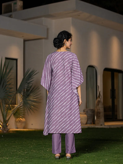 Leheriya Embroidered Kaftan Kurta Set