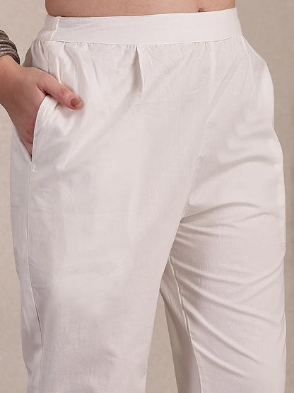 Purple Premium Cotton Kurta Dupatta Pant Set