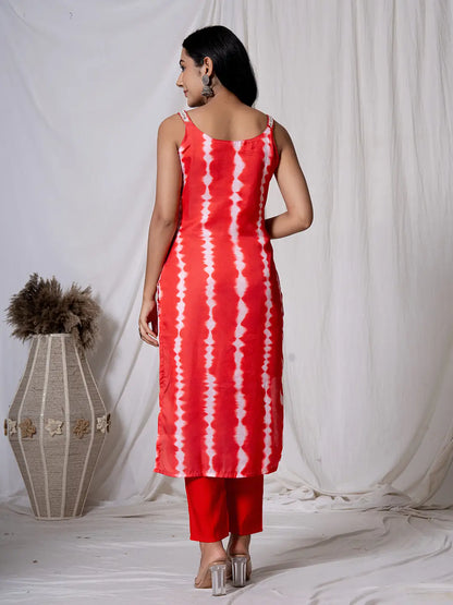 Red Silk Kurta Dupatta Pant Set