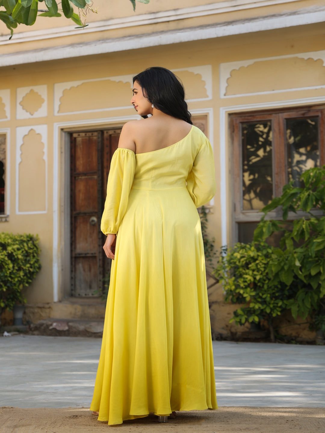 Yellow Muslin Ombre Gown