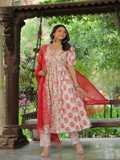 Embroidered Cotton Suit Set