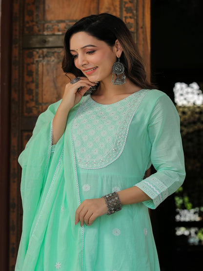 Embroidered Cotton Suit Set