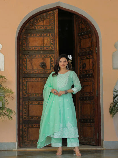 Embroidered Cotton Suit Set