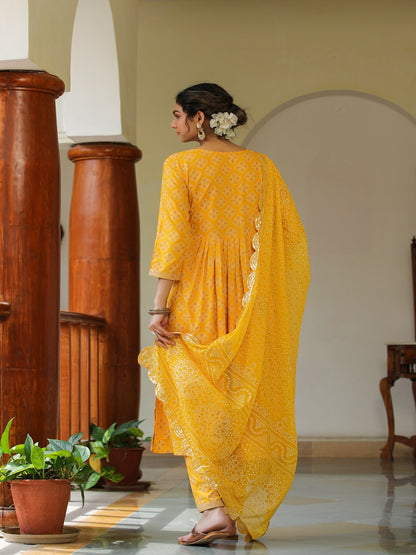 Yellow Dandelion Embroidered Suit Set