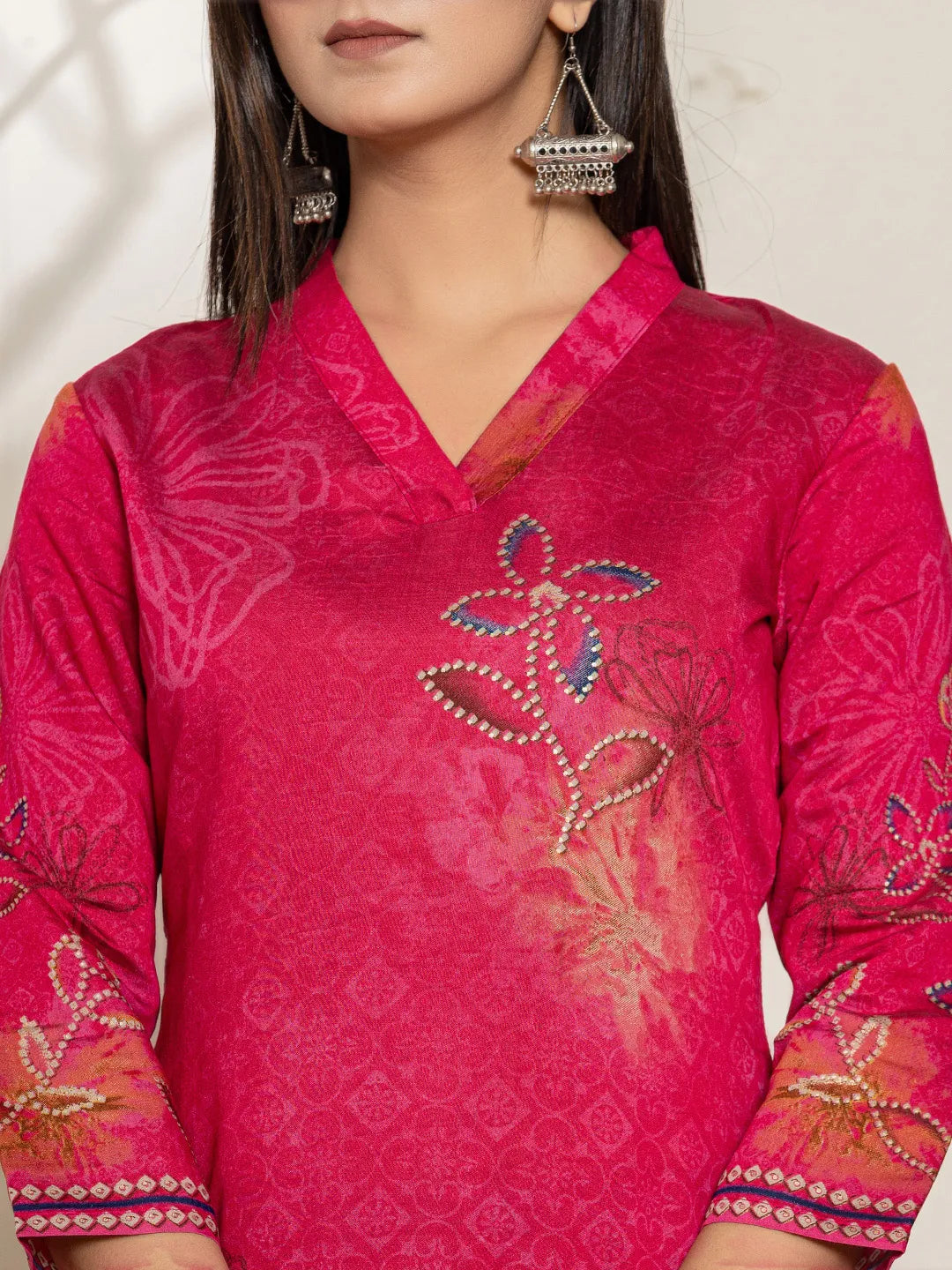 Silk Blend Pink Digital Print Kurta