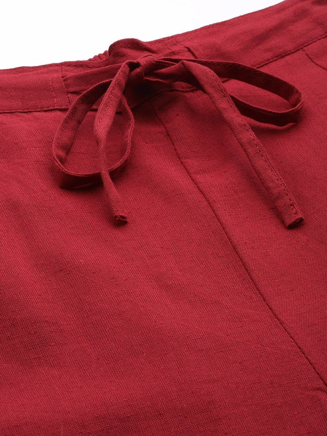 Solid Maroon Cotton Trousers