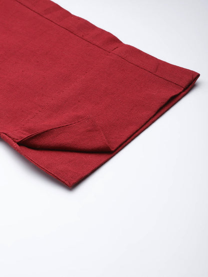 Solid Maroon Cotton Trousers