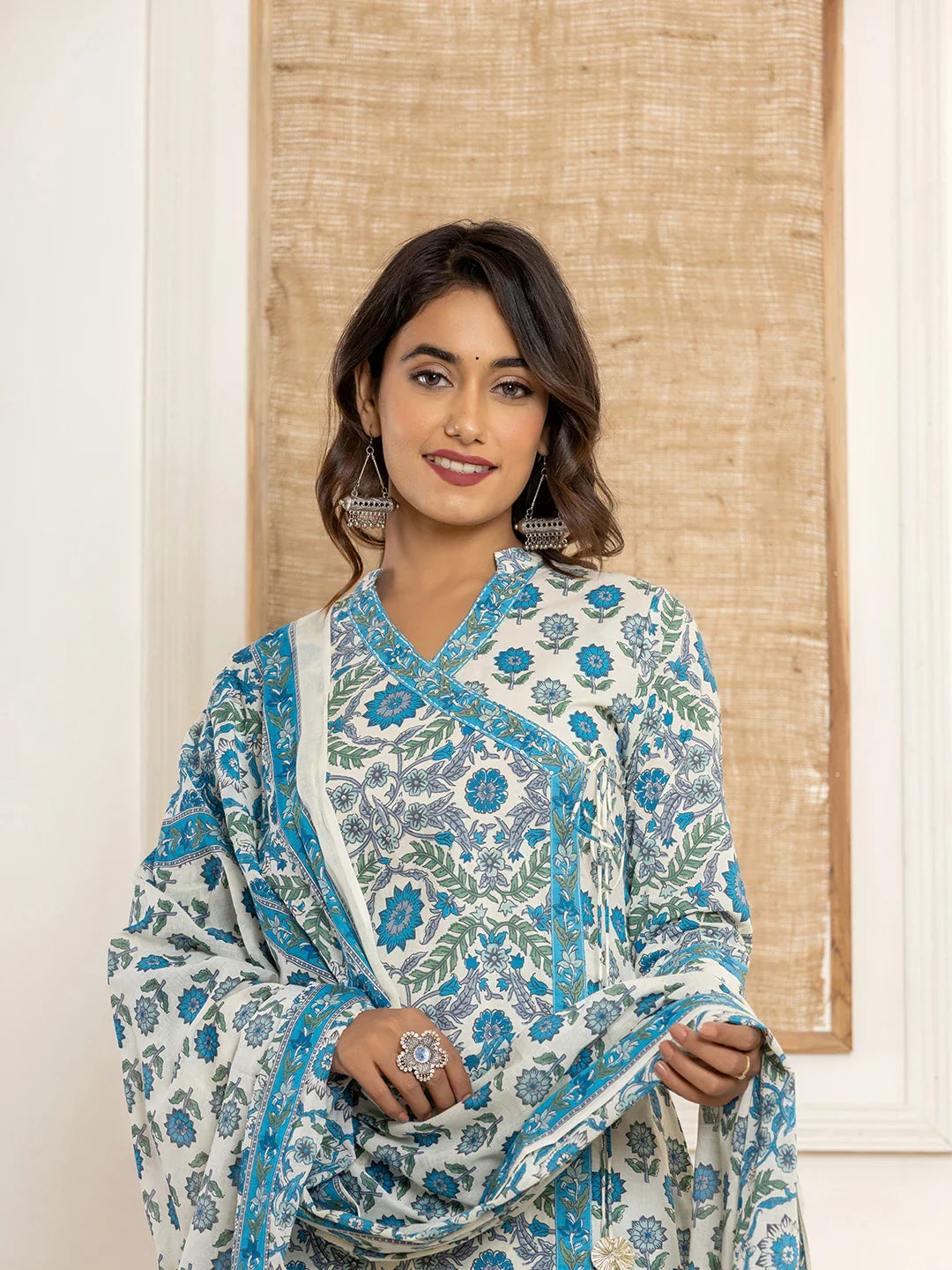 Printed Pure Cotton Straight Kurta Dupatta Set