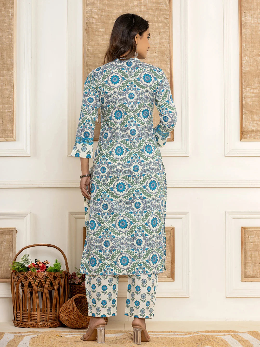 Printed Pure Cotton Straight Kurta Dupatta Set