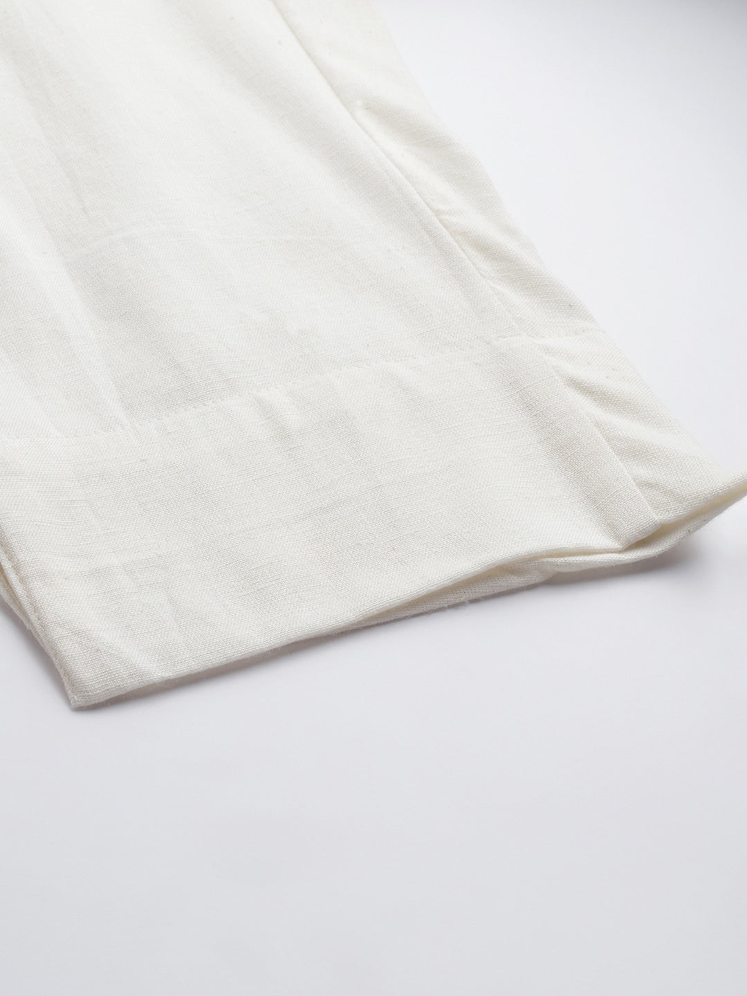 White Cotton Fit Trousers