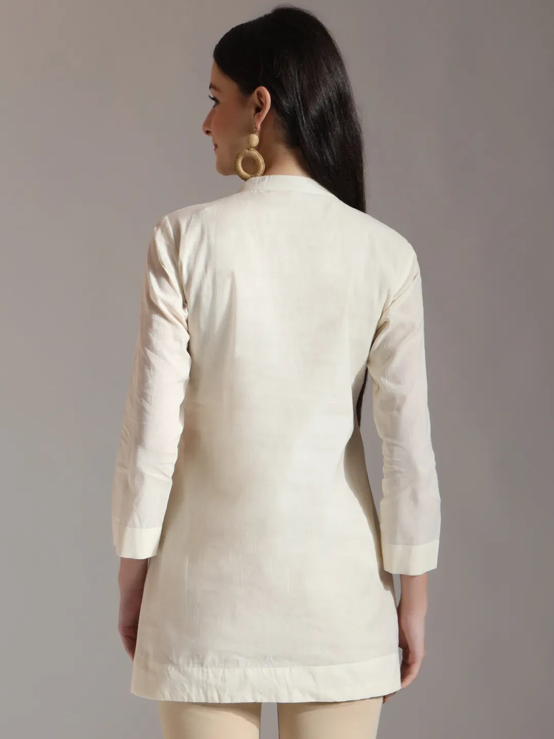 White Pure Cotton Embroidered Top