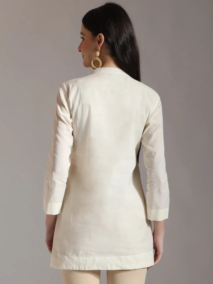 White Pure Cotton Embroidered Top