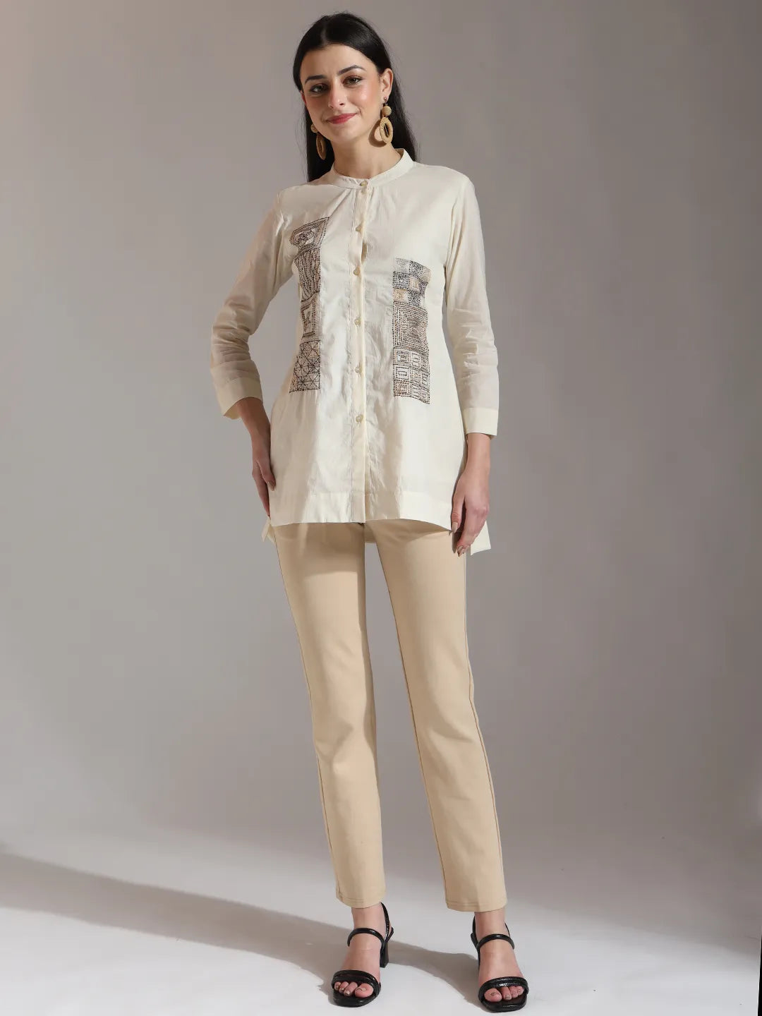 White Pure Cotton Embroidered Top