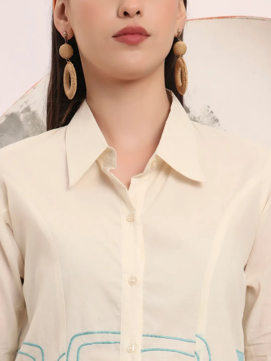 White Pure Cotton Top With Embroidery