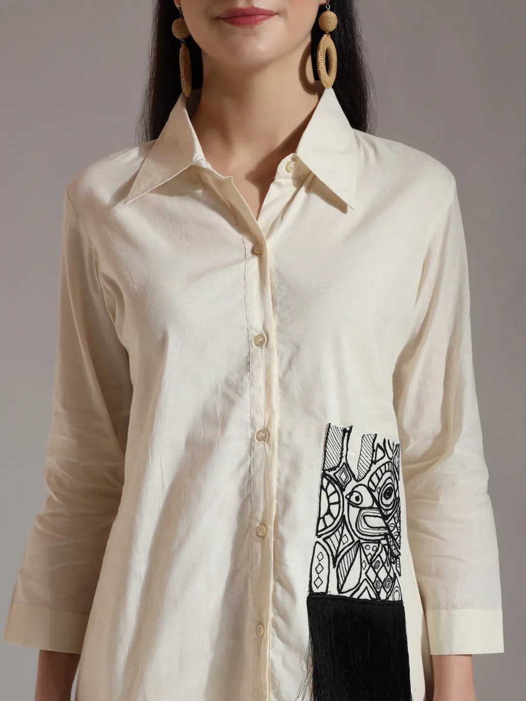 White Pure Cotton Top With Exquisite Embroidery