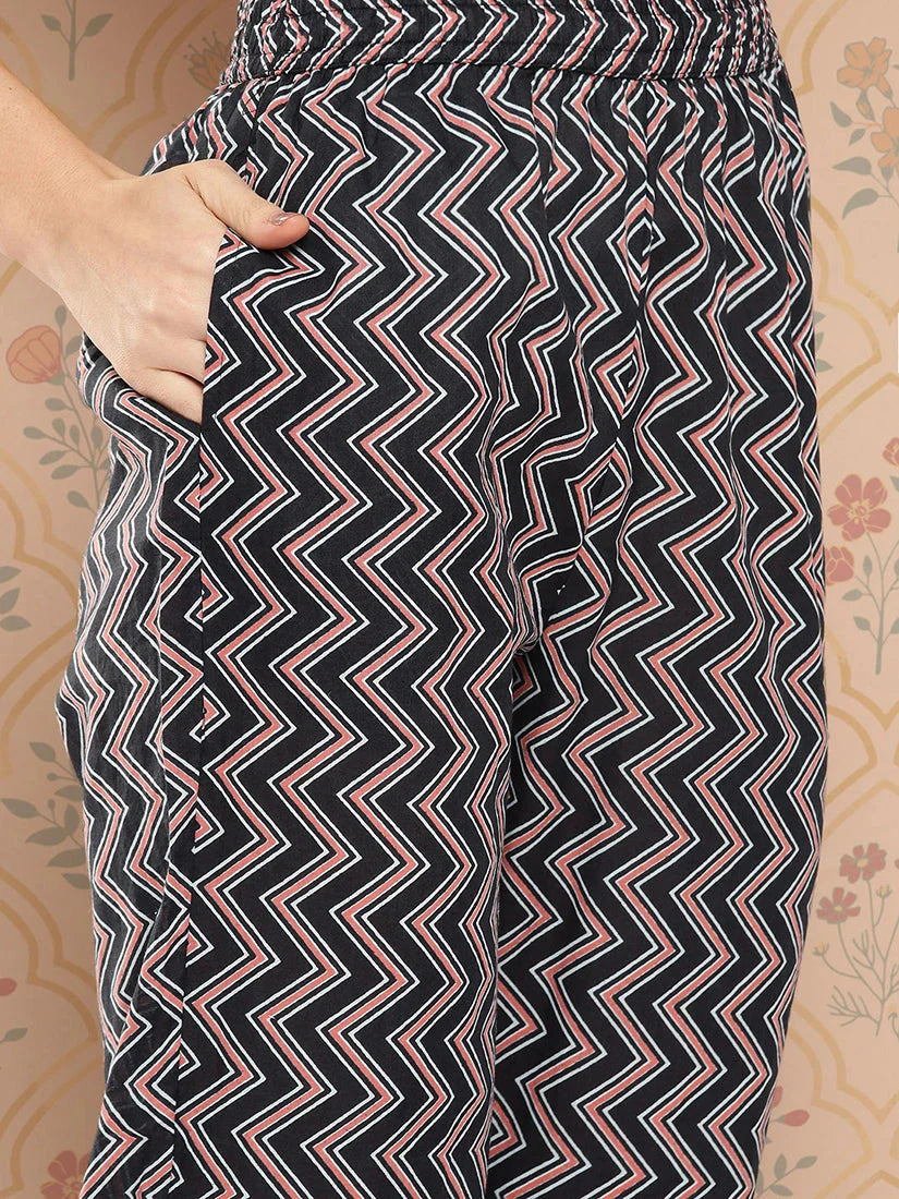 Women Floral Printed Regular Pure Cotton Kurta With Trousers &amp; With Dupatta