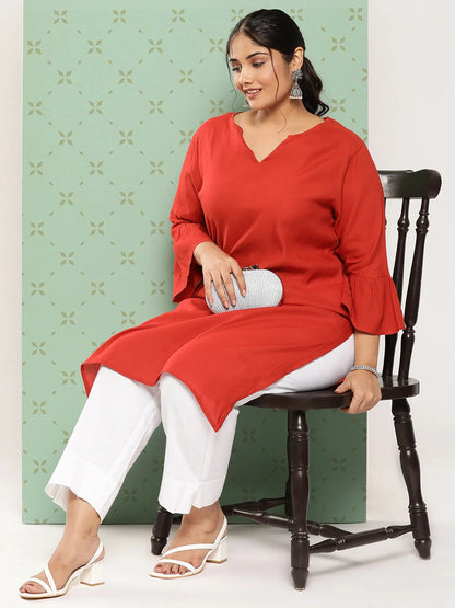 Women Plus Size White Cotton Ethnic Trousers