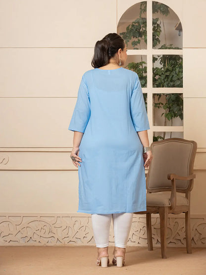 women-sky-blue-floral-straight-plus-size-kurta