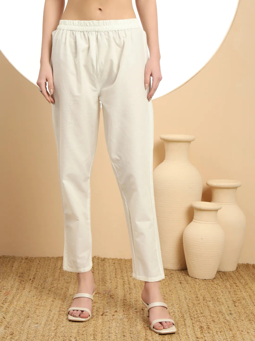 Yellow And White A Line Premium Mul Cotton Kurta Dupatta Pant Set