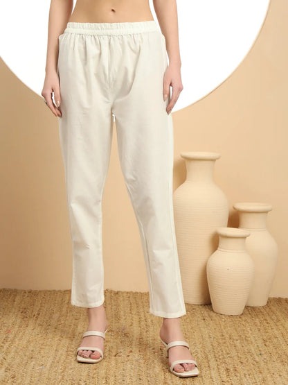 Yellow And White A Line Premium Mul Cotton Kurta Dupatta Pant Set