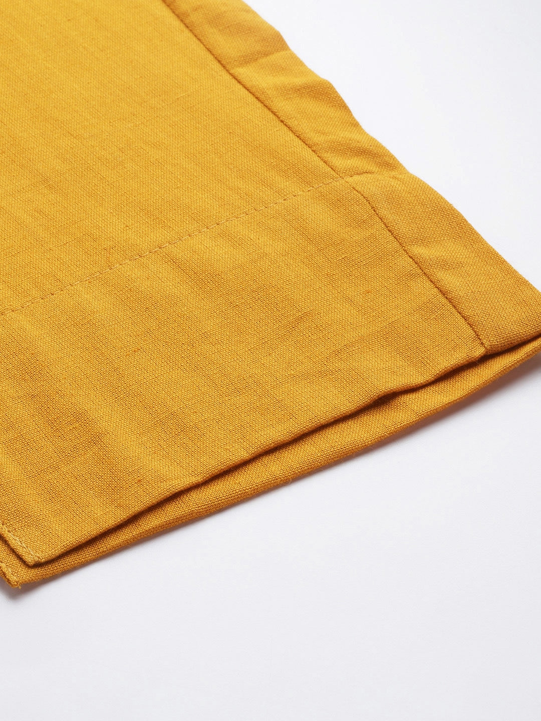 Yellow Cotton Fit Trousers