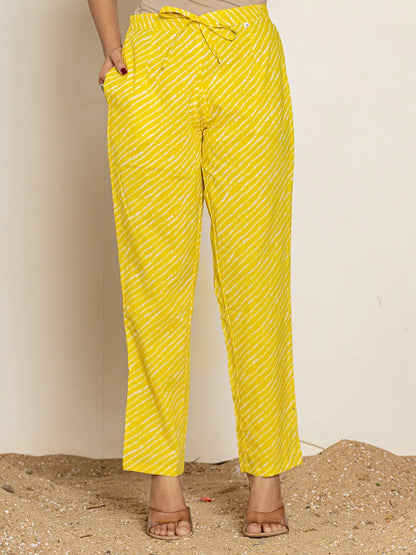 Yellow Ethnic Motifs Cotton Straight Kurta Dupatta Set