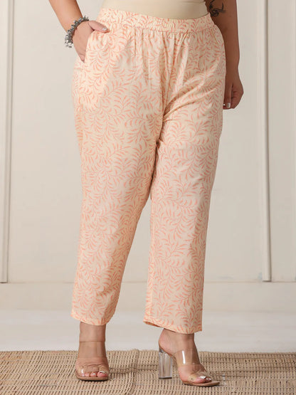 Yellow Floral Print Cotton Sequins Work Plus Size Kurta Set With Pant & Dupatta